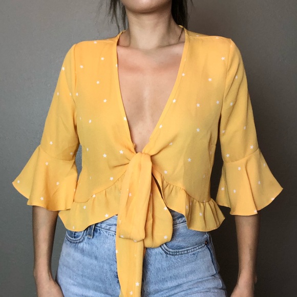 Fashion Nova Tops - Yellow stars fashion nova blouse